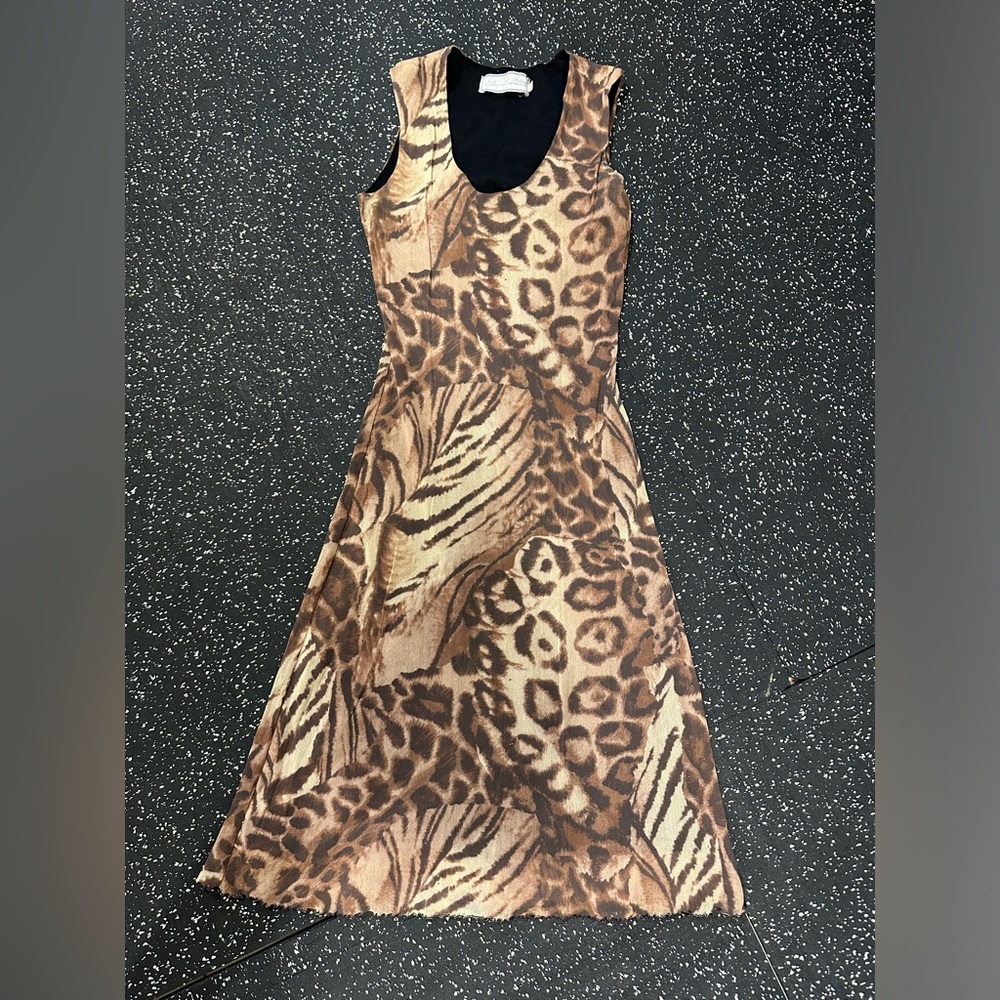Animal print mesh dress